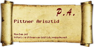 Pittner Arisztid névjegykártya